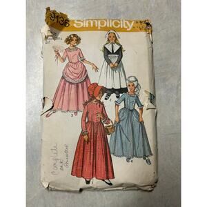 Vintage 70's-80's Simplicity Pattern #9136 Girls Puritan Costumes Size 10